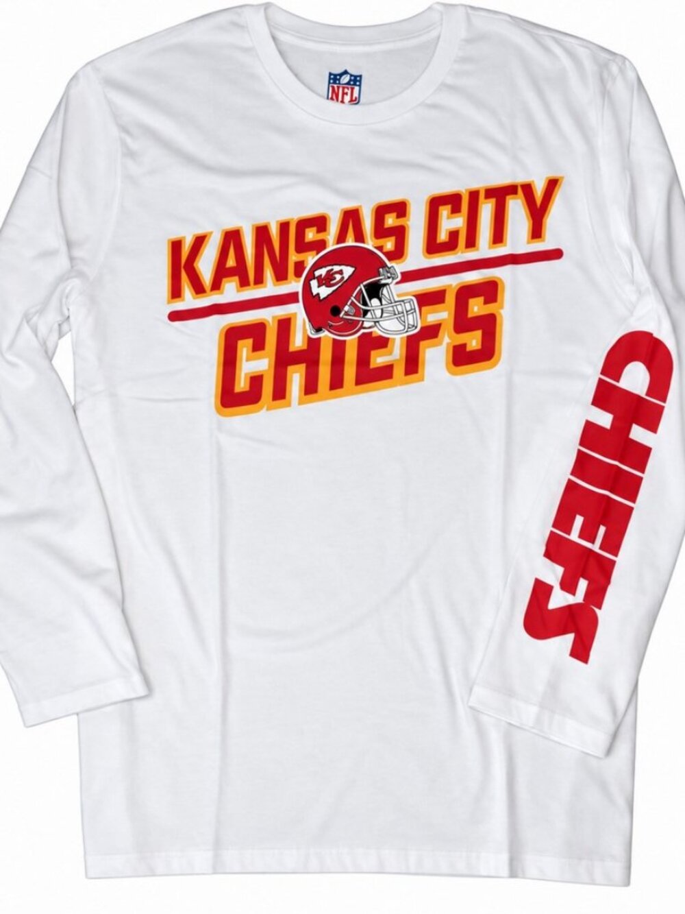 G-III Mens Kansas City Chiefs KC Long Sleeve T-Shirt L ** White Red Gold NEW